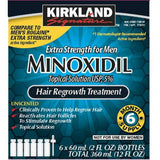 Kirkland Minoxidil 5% Extra Strength Hair Loss Treatment Regrowth 6mo Men